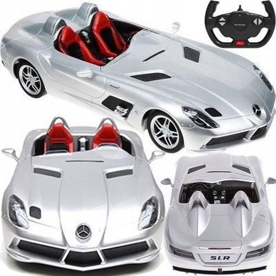 Makina me pult Rastar Mercedes SLR McLaren, shkallë 1:12, drita LED, gri metal