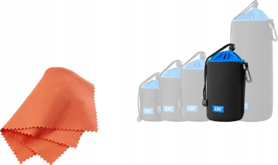 Këllëf objektivi JJC NLP-17, neopren X-Large, për lente 3.5 x 6.7, i zi dhe blu