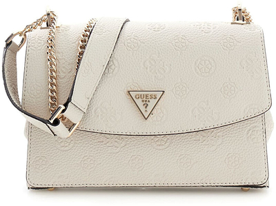 Çantë shpatullash GUESS Cresidia II Convertible Xbody, me kapak, krem me logo