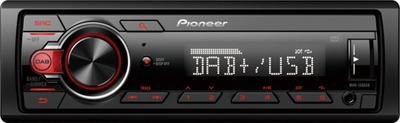 Radio makine Pioneer MVH-130DAB, 1 DIN, USB dhe DAB+, e zezë