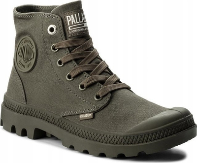 Çizme urbane Palladium Mono Chrome për goca, kanavacë, jeshile ulliri
