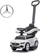 Makinë lodër ride-on Milly Mally Mercedes C-Class Deluxe, me dorezë shtytëse, për fëmijë, e bardhë