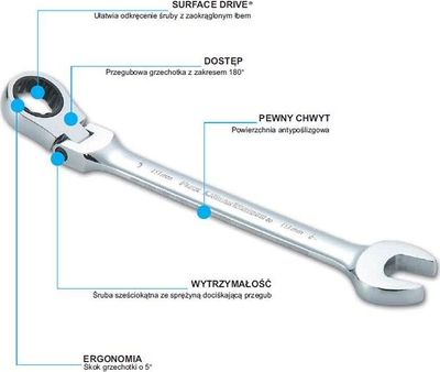 Çelës i Kombinuar SATA 12mm me Ratchet, BL46403