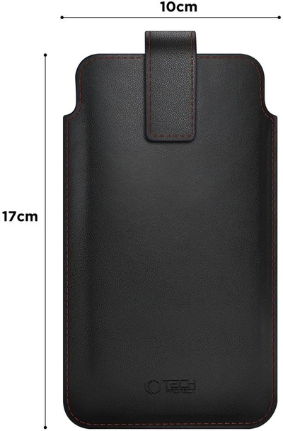 Pouch universal për telefon Tech-Protect SM65, 6.0-6.9", mbyllje magnetike, i zi e kuqe