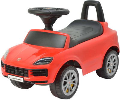 Vetura këmbësore Milly Mally Porsche Cayenne S, me timon muzikor, e kuqe