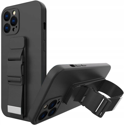 Mbrojtëse telefoni Hurtel Gel Case, për Samsung Galaxy A22 4G, me kordele zinxhir, e zezë