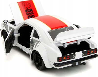 Set lodër Jada One Punch Man, makinë metalike Mazda RX-3 1:24, figurë Saitama 2.75