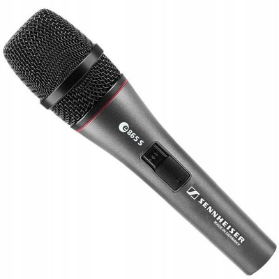 Mikrofon vokal Sennheiser E865S, kondensator superkardioid, me çelës on off, gri e zezë