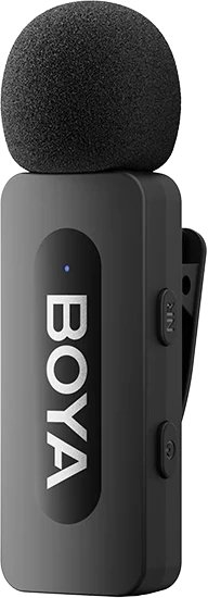 Mikrofon pa tel Boya BY-V2, 2.4 GHz, për iPhone dhe iPad, i zi