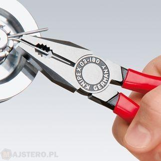 Pinca universale Knipex 03 01 140, 140mm, me doreza plastike të kuqe