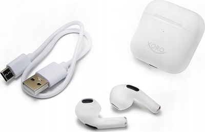 Kufje wireless Xoro KHB 30, TWS in ear, Bluetooth, të bardha