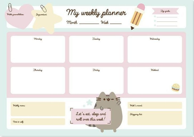 Planer javor Pusheen Foodie, A3, 54 fletë, shumëngjyrësh
