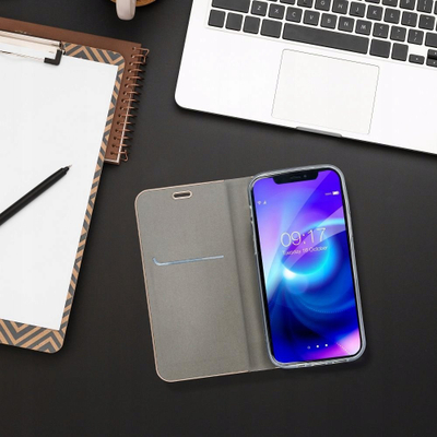 Fутрола за телефон Vennus Futera Book Case, за iPhone 16 Plus, со магнет, црна