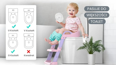 Shkallë tualeti për fëmijë ExtraLink Kids, plastike, kundër rrëshqitjes, rozë