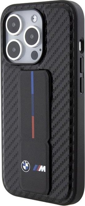 Kapak telefoni BMW M Series BMHCP15LGSPCCK, për iPhone 15 Pro 6.1", Grip Stand, i zi