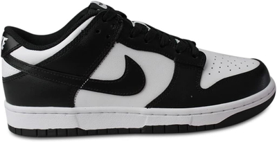 Atlete Nike Dunk Low për femra, lëkurë, shollë gome, bardh e zi