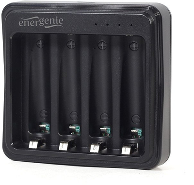 Karikues baterish Energenie USB Battery Charger, për AA dhe AAA, 4 slote, i zi