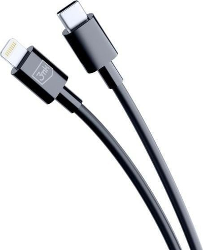 Kabllo USB 3MK Hyper, USB C në Lightning, 1.2 m, e zezë