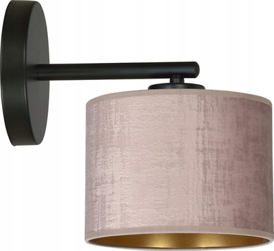 Lampë murale Emibig Lighting Jari, abazhur tekstili, 18 cm, rozë gold