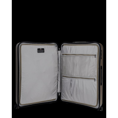 Valixhe SwissBags Echo 77cm, polipropilen, 4 rrota rrotulluese, champagne