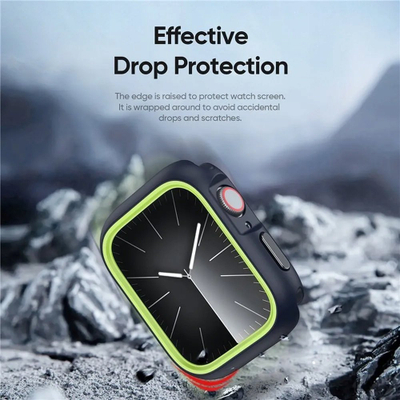 Mbrojtëse Dux Ducis Bamo për Apple Watch Series 7 8 9 45mm, PC i fortë, e zezë jeshile