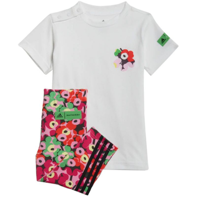 Set për kalamaj adidas Jr H65812, bluzë dhe leginsa, pambuk organik, shumëngjyrësh