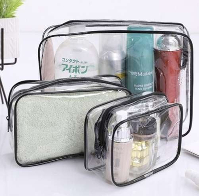 Set çantash organizuese Transparent Necessities, 3 pjesë, PVC, të tejdukshme