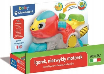 Lodër motor Clementoni Igorek, interaktive, edukative, shumëngjyrëshe