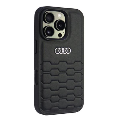 Mbulesë telefoni Audi AU TPUPCI16P GT D2, për iPhone 16 Pro 6.3", lëkurë sintetike, e zezë