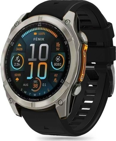 Rrip ore Tech-Protect Silicone Line për Garmin Fenix 5X 6X 7X 8, 51mm, silikoni, i zi