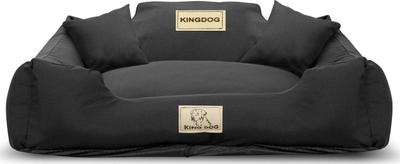 Shtrat për qen Kingdog Kennel, 75x65cm, pëlhurë e fortë, i zi