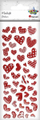 Ngjitëse zbukuruese Titanum Foil Stickers Hearts, zemra, ngjyrë e kuqe