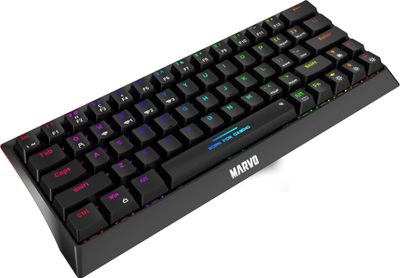 Tастатура за гејминг Marvo HECATE 61WR, три-режимска, механичка со rainbow осветлување, црна