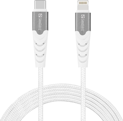 Kabllo karikimi Sandberg USB C në Lightning MFI PRO, 2m, Power Delivery, e bardhë