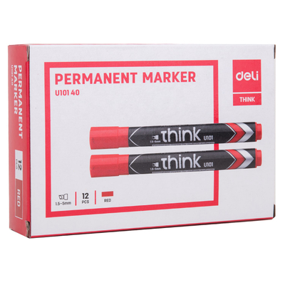 Marker DELI  permanent i kuq 1.5-5mm u10140 1/12