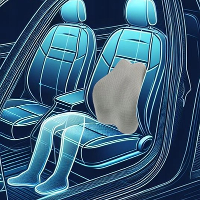 Лумбална перница Shape&amp;Rest Memory, мемори пена, со футрола, сива