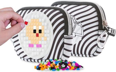Portofol PIXIE CREW Universal Case MIA ERNO BL, silikon neopren, me piksel, bardh e zi