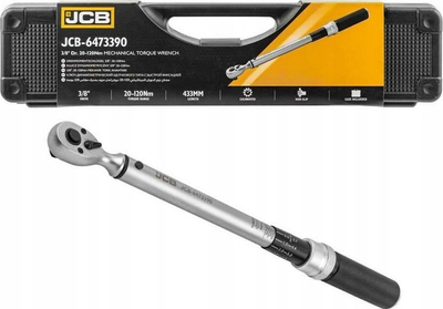 Çelës momenti JCB K, 20-120 Nm, koke 3/8", me kuti, i argjendtë