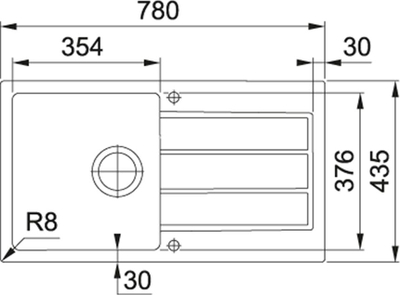Кујнски мијалник Franke 114.0496.091, гранит, една корито, сив