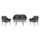 Set dhomë ndenjeje metal + wicker HM5711, gri