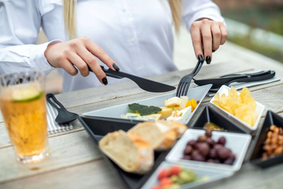 Set takëmesh udhëtimi Koziol KLIKK, 3 pjesë, plastikë pa BPA, antracit