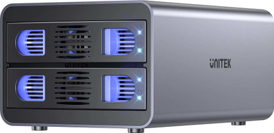 Kutizë RAID Unitek S1308B01, 4 slote SATA 2.5"/3.5", deri 40TB, USB 5Gb/s, gri