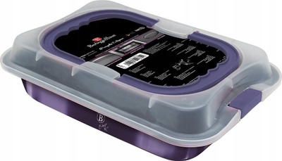 Tepsi pjekjeje BerlingerHaus Purple Eclipse, sipërfaqe titan, me kapak plastik, vjollcë
