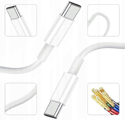 Karikues AC 30W, 5V, USB A dhe USB C, me kabllo 1m, i bardhë