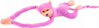 Lodër pelushi Lean Toys majmun, 60 cm, me zë, rozë