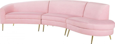 Divan Beliani Pink Moss, 4 vende, velvet i harkum, rozë e hapur