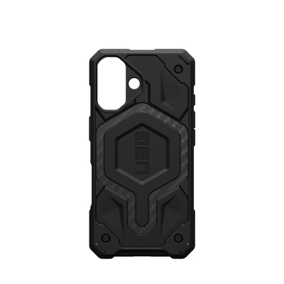 Kuti mbrojtëse UAG Monarch për iPhone 16, 5 shtresa, karbon fiber, e zezë