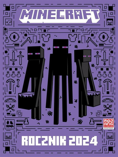 Libër Minecraft Yearbook 2024 Mojang, edicion zyrtar, me figura, ngjyrë vjollcë