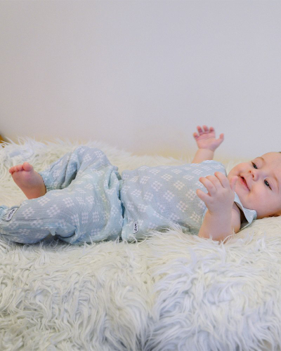 Pantallona për bebe Lodger Hipster, muslin pambuku, madhësia 62, blu