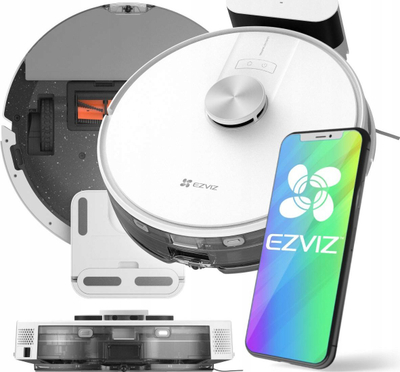 Robot fshesë Ezviz RE4, 4000 Pa, me lëvizje të zgjuar, ngjyrë e bardhë